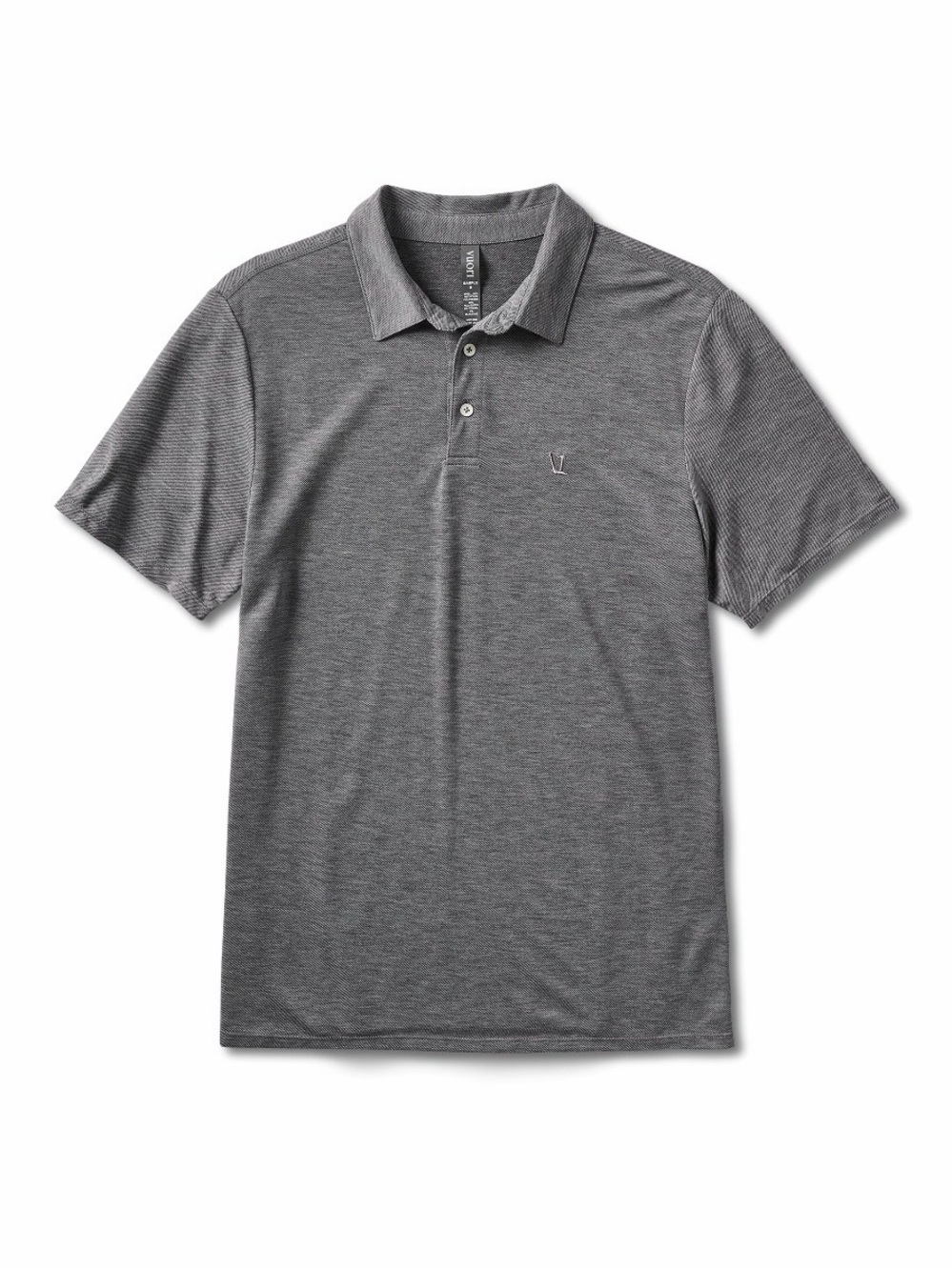Vuori Men’s Knit Twill Polo Heather Gray Size L Performance Golf
